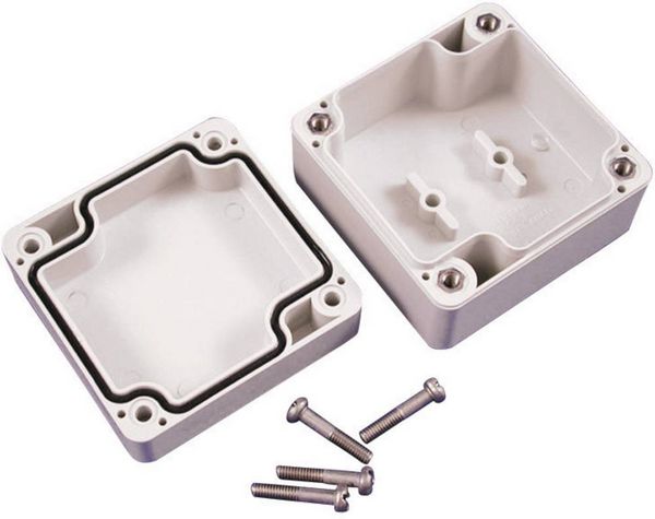Produktbild: Hammond Electronics 1554EGY Universal-Geh&auml;use 90 x 90 x 60 ABS Lichtgrau (RAL 7035) 1St.