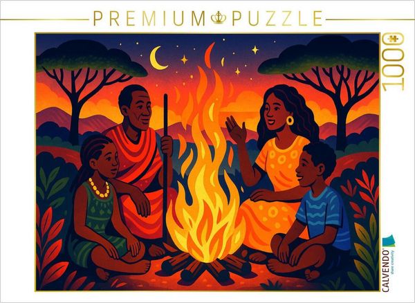 CALVENDO Puzzle Erzähl mir von Afrika - unter Sternen, zwischen Herzen | 1000 Teile Lege-Größe 64x48cm Foto-Puzzle für glückliche Stunden