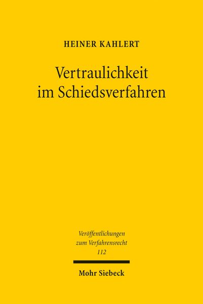 Produktbild: Vertraulichkeit im Schiedsverfahren