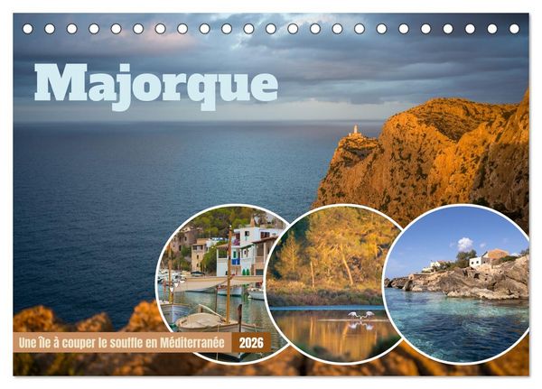 Majorque - Une île à couper le souffle en Méditerranée (Calendrier de bureau 2026 DIN A5 vertical), CALVENDO calendrier mensuel