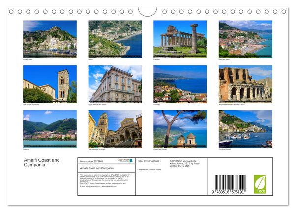 Produktbild: Amalfi Coast and Campania (Wall Calendar 2026 DIN A4 landscape), CALVENDO 12 Month Wall Calendar