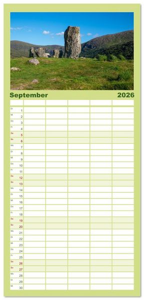 Produktbild: Familienplaner 2026 - Mystisches Irland mit 5 Spalten (Wandkalender, 21 x 45 cm) CALVENDO