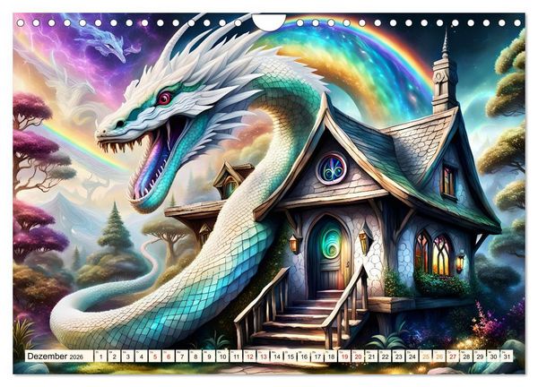 Produktbild: Drachenschlangen W&auml;chter (Wandkalender 2026 DIN A4 quer), CALVENDO Monatskalender