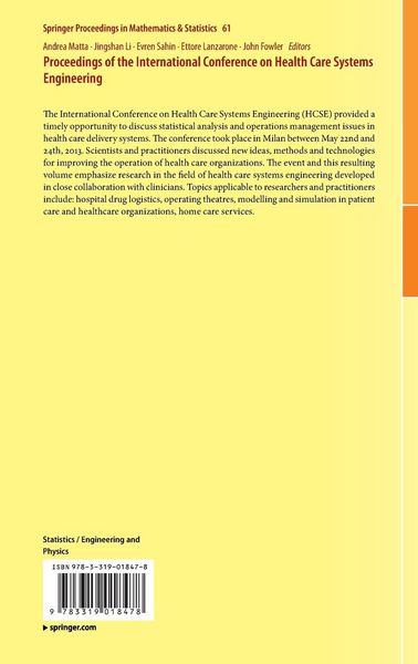 Produktbild: Proceedings of the International Conference on Health Care Systems Engineering
