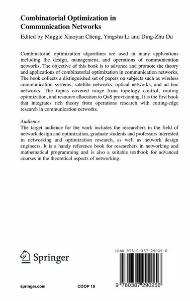 Produktbild: Combinatorial Optimization in Communication Networks