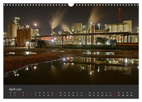 Produktbild: Hamburger Hafen bei Nacht (Wandkalender 2026 DIN A3 quer), CALVENDO Monatskalender
