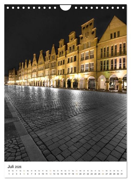 Produktbild: M&uuml;nster - erstrahlt bei Nacht (Wandkalender 2026 DIN A4 hoch), CALVENDO Monatskalender