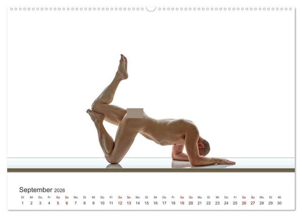 Produktbild: Form und Sinnlichkeit - minimalistische M&auml;nnerakte (Wandkalender 2026 DIN A2 quer), CALVENDO Monatskalender
