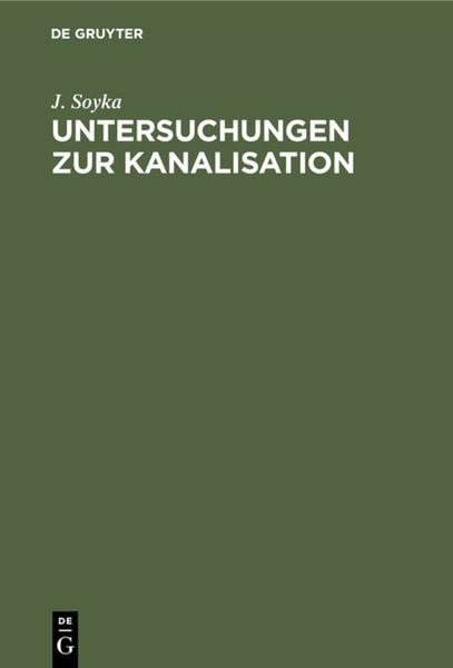 Produktbild: Untersuchungen zur Kanalisation