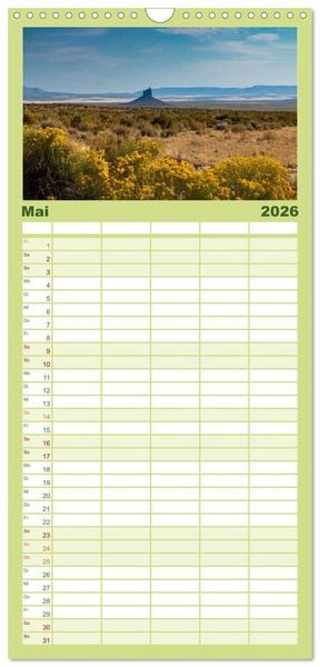 Produktbild: Familienplaner 2026 - Westw&auml;rts - &Uuml;ber die Rocky Mountains zum Pazifik mit 5 Spalten (Wandkalender, 21 x 45 cm) CALVENDO