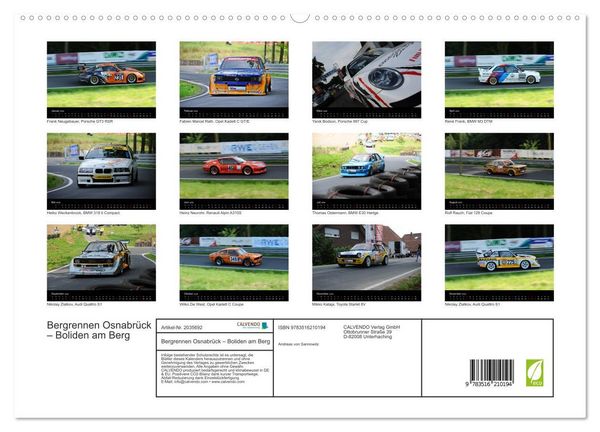Produktbild: Bergrennen Osnabr&uuml;ck &ndash; Boliden am Berg (hochwertiger Premium Wandkalender 2026 DIN A2 quer), Kunstdruck in Hochglanz