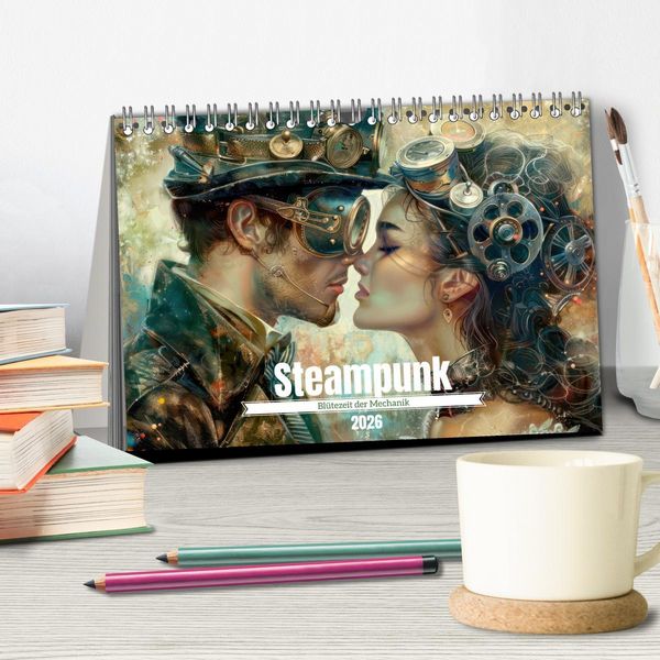 Produktbild: Steampunk - Bl&uuml;tezeit der Mechanik (Tischkalender 2026 DIN A5 quer), CALVENDO Monatskalender