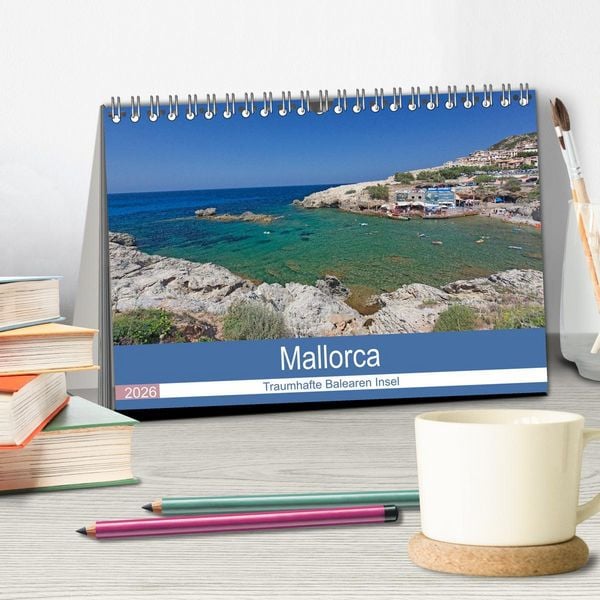 Produktbild: Mallorca - Traumhafte Balearen Insel (Tischkalender 2026 DIN A5 quer), CALVENDO Monatskalender