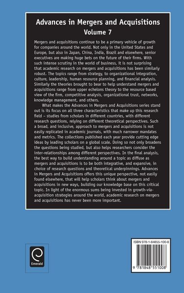 Produktbild: Advances in Mergers and Acquisitions