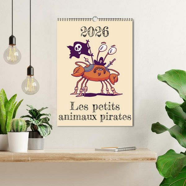 Produktbild: Les petits animaux pirates (Calendrier mural 2026 DIN A3 horizontal), CALVENDO calendrier mensuel