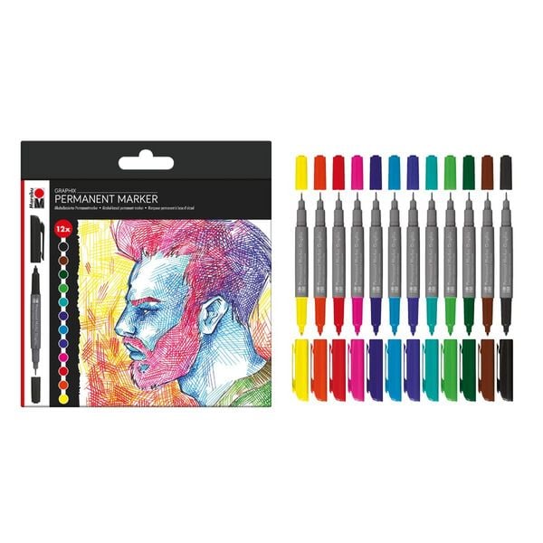 Marabu Permanent Marker Graphix Set Significant 12 Teile
