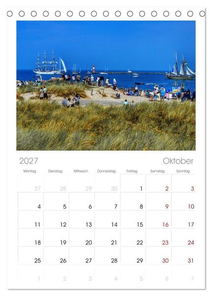 Produktbild: Tischplaner 2027 - Hanse Sail - Rostock. Du bist so sch&ouml;n (A5 Tischkalender zum Aufstellen) CALVENDO