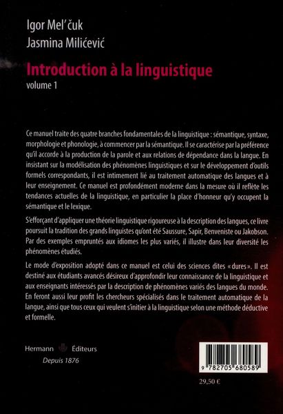 Produktbild: Introduction &agrave; la linguistique, Volume 1