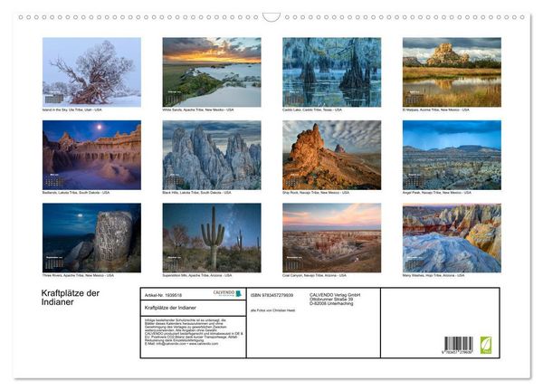 Produktbild: Kraftpl&auml;tze der Indianer (Wandkalender 2026 DIN A2 quer), CALVENDO Monatskalender