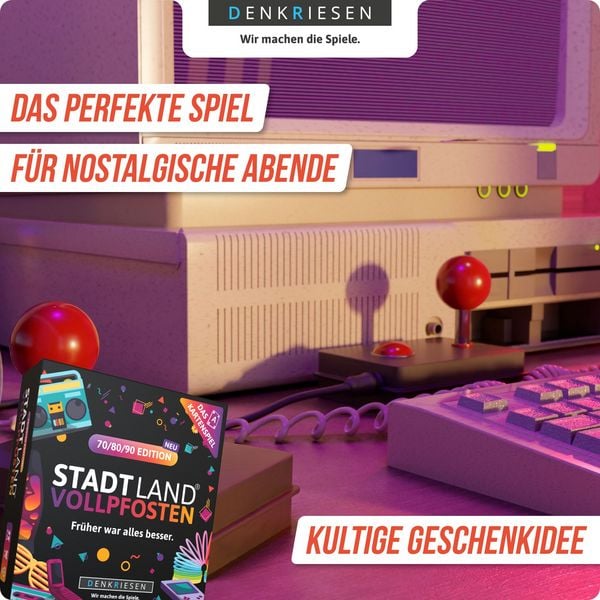 Produktbild: DENKRIESEN - STADT LAND VOLLPFOSTEN&reg; - Das Kartenspiel &ndash; 70/80/90 EDITION - "Fr&uuml;her war alles besser."
