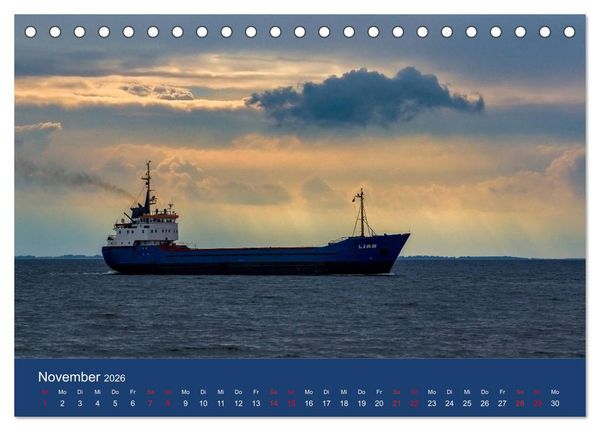 Produktbild: Schiffe - Begegnungen auf Nord- und Ostsee (Tischkalender 2026 DIN A5 quer), CALVENDO Monatskalender