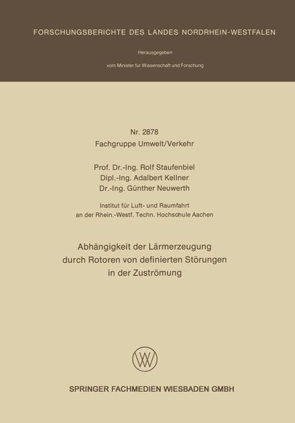 Produktbild: Abh&auml;ngigkeit der L&auml;rmerzeugung durch Rotoren von definierten St&ouml;rungen in der Zustr&ouml;mung