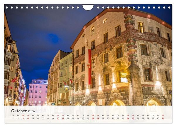 Produktbild: Innsbruck - Die sch&ouml;ne Hauptstadt Tirols (Wandkalender 2026 DIN A4 quer), CALVENDO Monatskalender