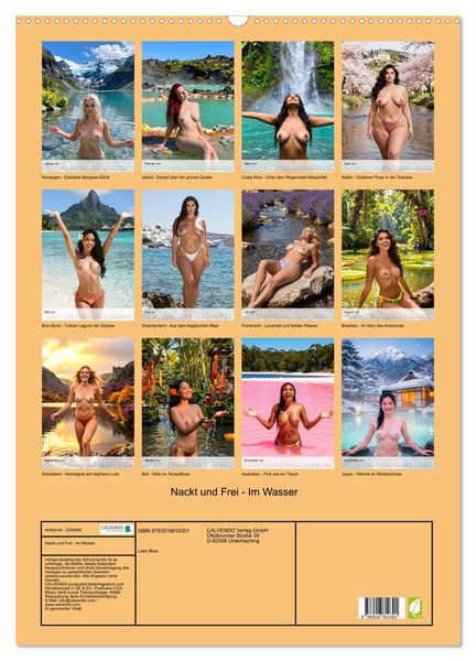 Produktbild: Nackt und Frei - Im Wasser (Wandkalender 2027 DIN A2 hoch), CALVENDO Monatskalender
