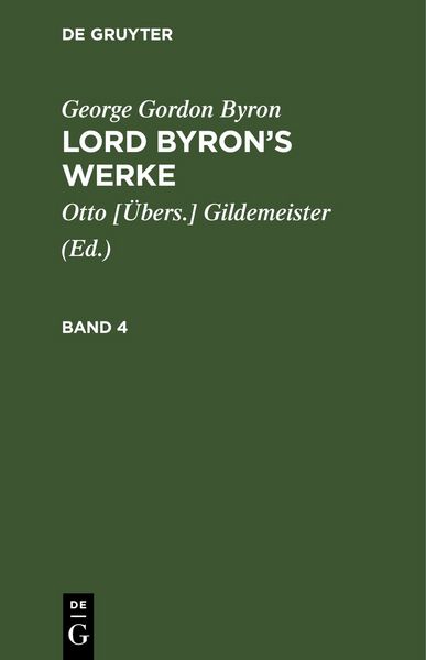 Produktbild: Lord Byron&rsquo;s Werke. Band 4