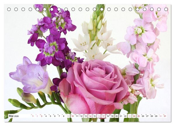 Produktbild: Blumenpracht - Bl&uuml;ten und Str&auml;u&szlig;e (Tischkalender 2026 DIN A5 quer), CALVENDO Monatskalender