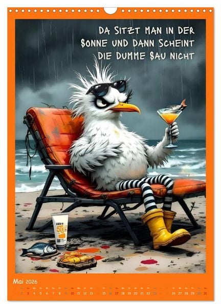Produktbild: B&ouml;se M&ouml;wen (Wandkalender 2026 DIN A3 hoch), CALVENDO Monatskalender