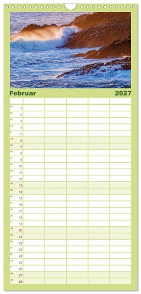 Produktbild: Familienplaner 2027 - Cote Sauvage. Wilde Atlantikk&uuml;ste der Bretagne. mit 5 Spalten (Wandkalender, 21 x 45 cm) CALVENDO