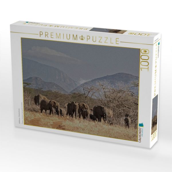 Produktbild: CALVENDO Puzzle Wildlife pur : Elefantenherde | 1000 Teile Lege-Gr&ouml;&szlig;e 64x48cm Foto-Puzzle f&uuml;r gl&uuml;ckliche Stunden