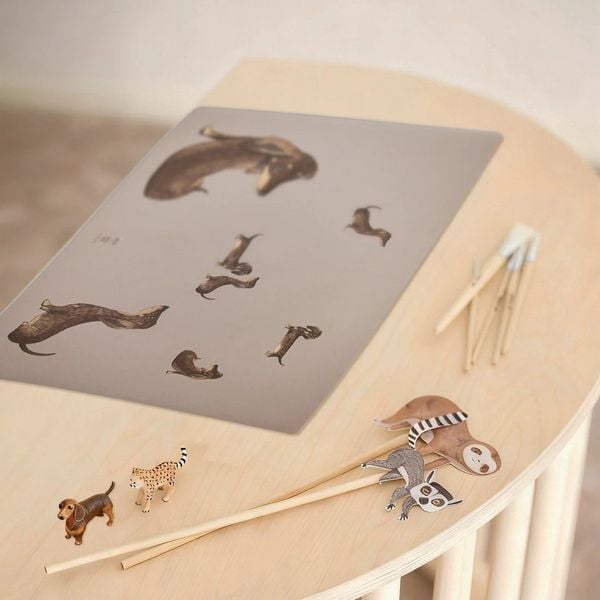 Produktbild: Scriptum Schreibtischunterlage f&uuml;r Kinder Dackel taupe - 60 x 40 cm - aus premium Vinyl