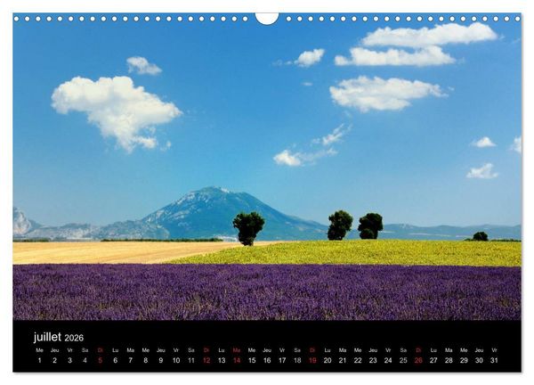 Produktbild: Paysages de Provence (Calendrier mural 2026 DIN A3 vertical), CALVENDO calendrier mensuel