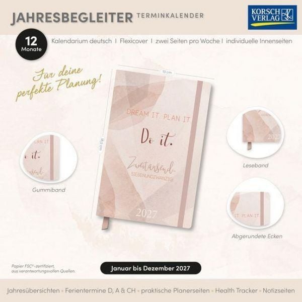 Produktbild: Terminkalender Jahresbegleiter Plan it 2027