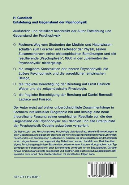 Produktbild: Entstehung und Gegenstand der Psychophysik