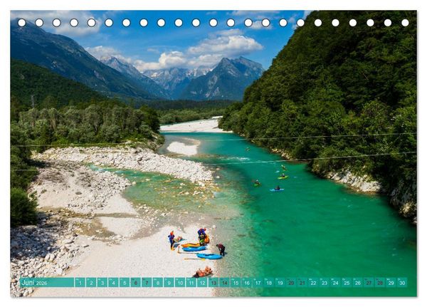 Produktbild: Reise durch das Soca-Tal - Unterwegs im sch&ouml;nen Slowenien (Tischkalender 2026 DIN A5 quer), CALVENDO Monatskalender