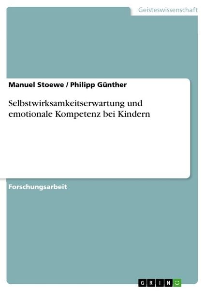 Produktbild: Selbstwirksamkeitserwartung und emotionale Kompetenz bei Kindern