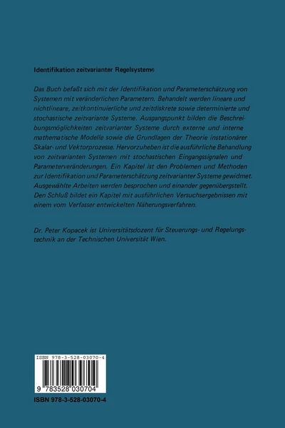 Produktbild: Identifikation zeitvarianter Regelsysteme