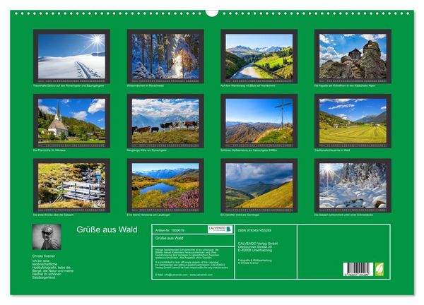 Produktbild: Gr&uuml;&szlig;e aus Wald (Wandkalender 2026 DIN A2 quer), CALVENDO Monatskalender