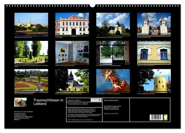 Produktbild: Traumschl&ouml;sser in Lettland (Wandkalender 2026 DIN A2 quer), CALVENDO Monatskalender