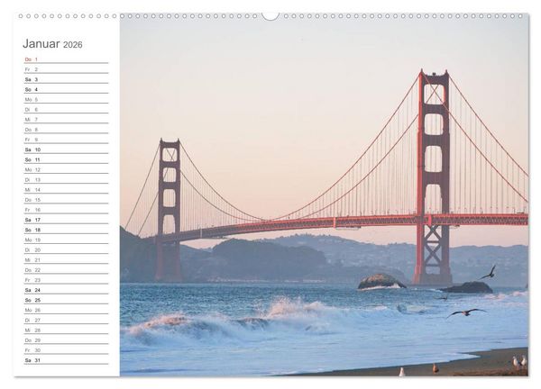 Produktbild: Kalifornien - wundersch&ouml;ne Westk&uuml;ste (hochwertiger Premium Wandkalender 2026 DIN A2 quer), Kunstdruck in Hochglanz