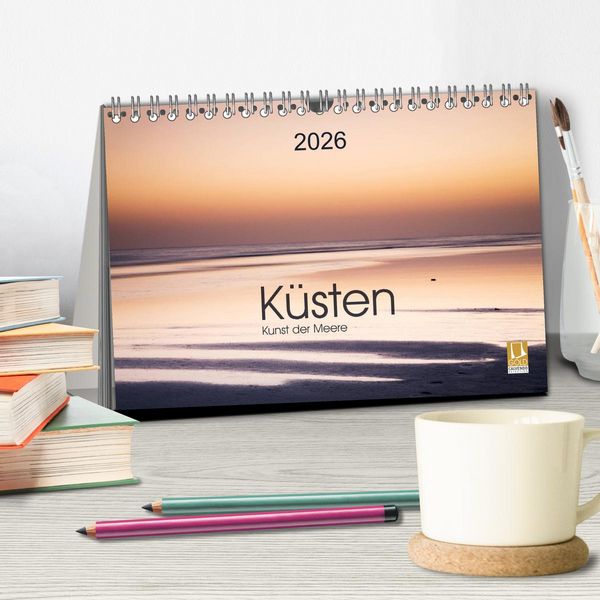 Produktbild: K&uuml;sten - Kunst der Meere (Tischkalender 2026 DIN A5 quer), CALVENDO Monatskalender