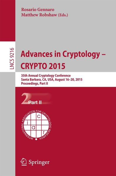 Produktbild: Advances in Cryptology -- CRYPTO 2015