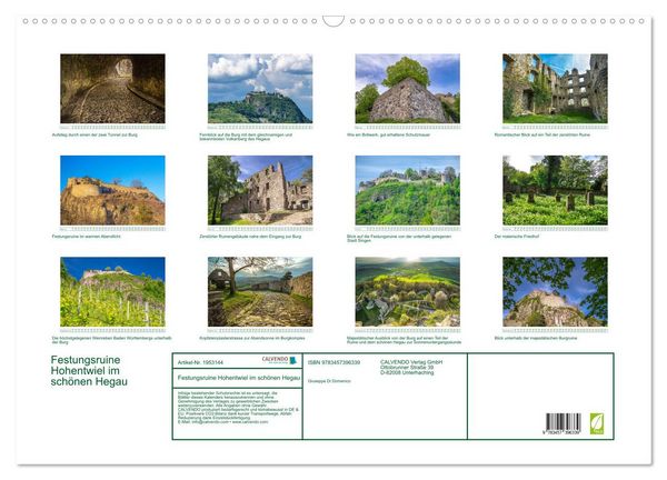 Produktbild: Festungsruine Hohentwiel im sch&ouml;nen Hegau (Wandkalender 2026 DIN A2 quer), CALVENDO Monatskalender