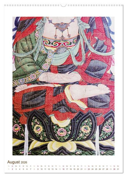 Produktbild: Mit Buddha durchs Jahr: historische Zeichnungen (Wandkalender 2026 DIN A2 hoch), CALVENDO Monatskalender