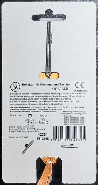 Produktbild: Softreflector ORIGAMI (Fuchs) Reflektor f&uuml;r Taschen und Kleidung