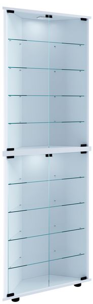 Produktbild: Holz Glas Eckvitrine Vitrine Sammelvitrine Jecka