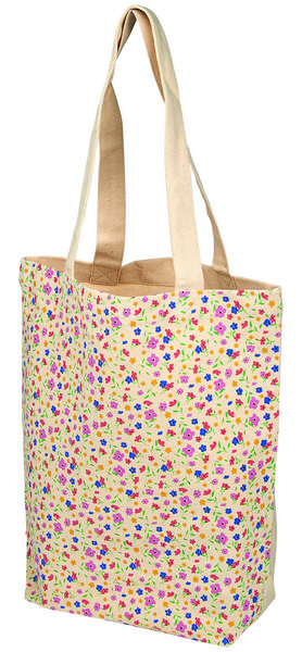 Moses Shopper In Cotone Biologico Con Motivo Floreale, Borsa Versatile Per La Spesa, Il Tempo Libero E L'Ufficio, 37x38x13 Cm - 2